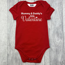 Load image into Gallery viewer, Mummy and Daddy's Little Valentine Baby Boy Short Sleeve Romper