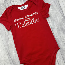 Load image into Gallery viewer, Mummy and Daddy's Little Valentine Baby Boy Short Sleeve Romper