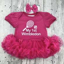 Load image into Gallery viewer, My 1st Wimbledon Baby Girl Tutu Romper With Headband, Newborn Tennis Dress