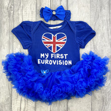 Load image into Gallery viewer, My First Eurovision Baby Girls Tutu Romper, Union Jack - Little Secrets Clothing