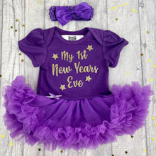 Load image into Gallery viewer, Baby Girl 1st New Year's Eve Tutu Romper With Headband, Christmas - Little Secrets Clothing