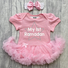 Load image into Gallery viewer, Baby Girls My 1st Ramadan Tutu Romper with Headband, Eid