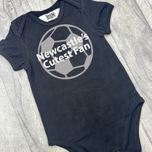 Load image into Gallery viewer, Newcastle's Cutest Fan Baby Football Romper Black Bodysuit