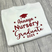 Load image into Gallery viewer, Personalised Nursery Graduate T-Shirt, Children's White Top