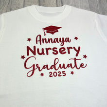 Load image into Gallery viewer, Personalised Nursery Graduate T-Shirt, Children's White Top