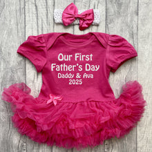Load image into Gallery viewer, Our First Father's Day 2025 Tutu Romper, Daddy & Daughter