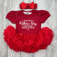 Load image into Gallery viewer, Personalised First Father's Day Baby Girl Tutu Romper