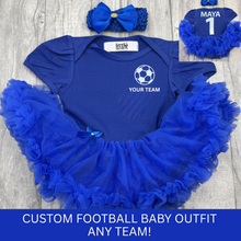 Load image into Gallery viewer, Personalised Football Baby Outfit | Custom Tutu Romper Set