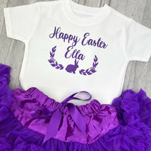 Load image into Gallery viewer, Happy Easter Personalised Girls Purple Boutique Outfit Set