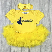 Load image into Gallery viewer, Personalised Snow White Baby Girl Tutu Romper With Headband, Disney Princess