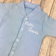 Load image into Gallery viewer, Personalised Newborn Baby Surname Sleep Suit