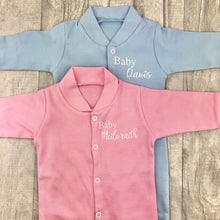 Load image into Gallery viewer, Personalised Newborn Baby Surname Sleep Suit