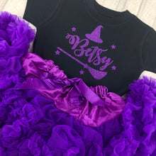 Load image into Gallery viewer, Personalised Witch Girls Boutique Halloween Skirt and T-shirt Set - Little Secrets Clothing