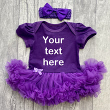 Load image into Gallery viewer, Custom Your Own Dark Purple Tutu Romper With Headband