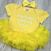 Load image into Gallery viewer, Half Way To One Personalised Baby Girl Birthday Tutu Romper