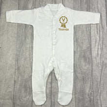 Load image into Gallery viewer, Newborn Personalised VE Day Sleepsuit Romper
