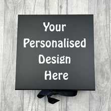 Load image into Gallery viewer, Personalise Your Own Black Gift Keepsake Ribbon Box