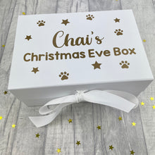 Load image into Gallery viewer, Pet Christmas Eve Box, Personalised Name Dog Cat Paw Print Design