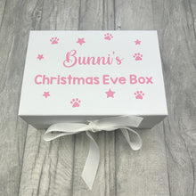 Load image into Gallery viewer, Pet Christmas Eve Box, Personalised Name Dog Cat Paw Print Design