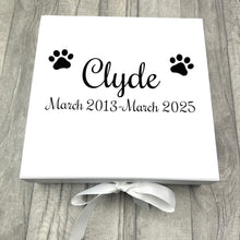 Load image into Gallery viewer, Personalised Pet / Dog Paw Memories Keepsake Ribbon Box