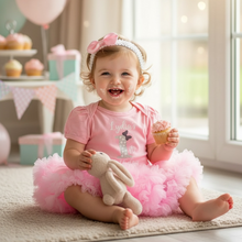 Load image into Gallery viewer, Personalised Mouse Inspired 1st Birthday Baby Girls Pink Tutu Romper with Headband