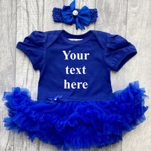 Load image into Gallery viewer, Custom Your Own Blue Tutu Romper With Headband