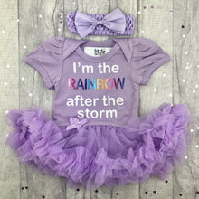 Load image into Gallery viewer, I'm The Rainbow After The Storm Baby Girl Tutu Romper