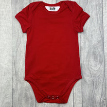 Load image into Gallery viewer, Plain Red Short Sleeved Baby Romper Newborn