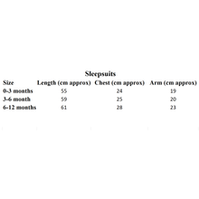 Load image into Gallery viewer, Sleepsuit Size Guide