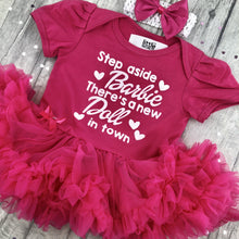 Load image into Gallery viewer, Baby Girls Pink Barbie Tutu Romper with Headband, Step aside Barbie There's a new Doll in town - Little Secrets Clothing