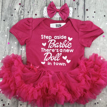 Load image into Gallery viewer, Baby Girls Pink Barbie Tutu Romper with Headband, Step aside Barbie There's a new Doll in town - Little Secrets Clothing