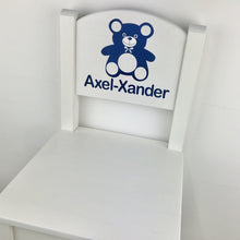 Load image into Gallery viewer, Personalised Teddy Bear Chair Wooden Nursery Chair, Bedroom Furniture