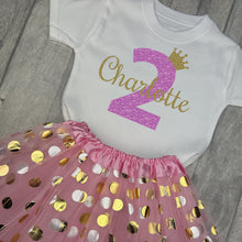 Load image into Gallery viewer, Girls Personalised 3rd Birthday Pink Polka Dot Set