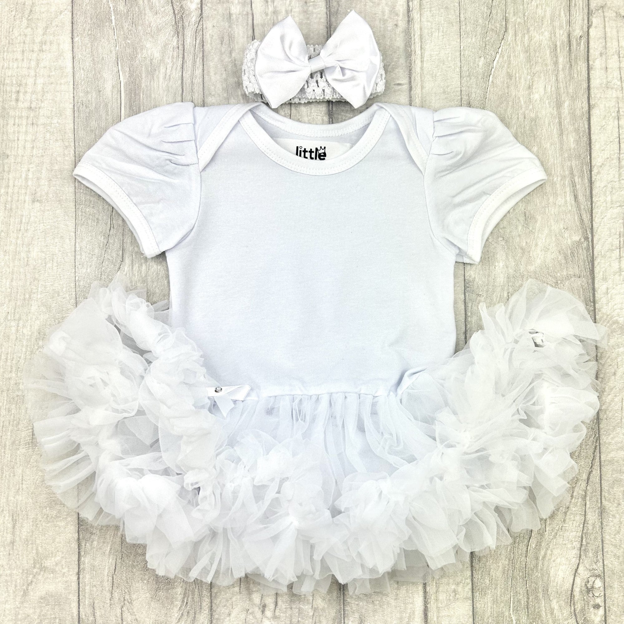 White Tutu Dress Snow White Outfit For Baby Girl Plain White Baby
