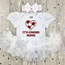 Load image into Gallery viewer, It's Coming Home Baby Girls England Football Tutu Romper Dress, Euros 2024
