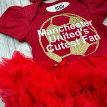Load image into Gallery viewer, Manchester's United Cutest Fan Football Red Tutu Romper Dress