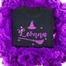 Load image into Gallery viewer, Personalised Witch Girls Boutique Halloween Skirt and T-shirt Set - Little Secrets Clothing