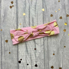 Load image into Gallery viewer, Gold Polka Dot Baby Girl Headbands
