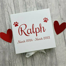 Load image into Gallery viewer, Personalised Pet / Dog Paw Memories Keepsake Ribbon Box
