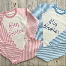 Load image into Gallery viewer, 'Big Brother' Boys Blue And White Stripe Pyjamas