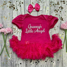 Load image into Gallery viewer, Nanny's Little Angel Personalised, Baby Girl Tutu Romper With Matching Bow Headband, Grandma / Nana - Little Secrets Clothing