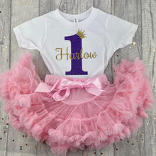 Load image into Gallery viewer, Girls Personalised Pink Birthday Outfit Set