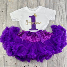 Load image into Gallery viewer, Girls Personalised Purple Birthday Boutique Outfit Set