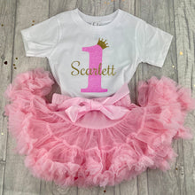 Load image into Gallery viewer, Girls Personalised Pink Birthday Outfit Set