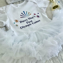 Load image into Gallery viewer, Personalised First Olympic Games, Baby Girl Summer Tutu Romper
