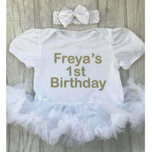 Load image into Gallery viewer, Baby Girls Personalised 1st Birthday Tutu Romper, Cake Smash Dress - Little Secrets Clothing