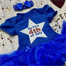 Load image into Gallery viewer, My First 4th Of July American Baby Girl Tutu Romper With Matching Bow Headband - Little Secrets Clothing