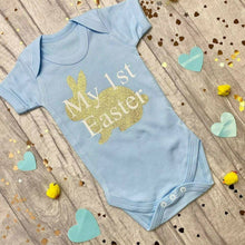 Load image into Gallery viewer, 'My 1st Easter' Baby Boy Bunny Short Sleeve Romper