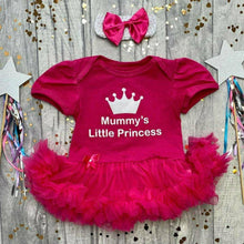 Load image into Gallery viewer, 'Mummy's Little Princess' Baby Girl Tutu Romper With Matching Bow Headband