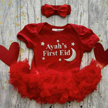 Load image into Gallery viewer, Personalised First Eid Baby Girl Tutu Romper